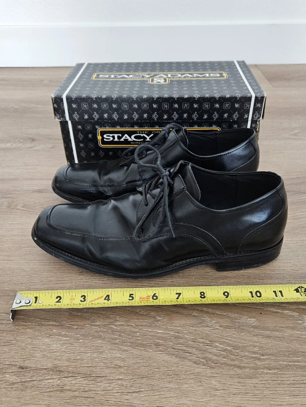 Stacy Adams Forrest Men’s Black Leather Lace-Up Dress Shoes Size 10